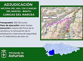 Carretera Cangas del Narcea-Bisuyu: Renovación del firme, señalización y barreras de seguridad por 502.000 euros