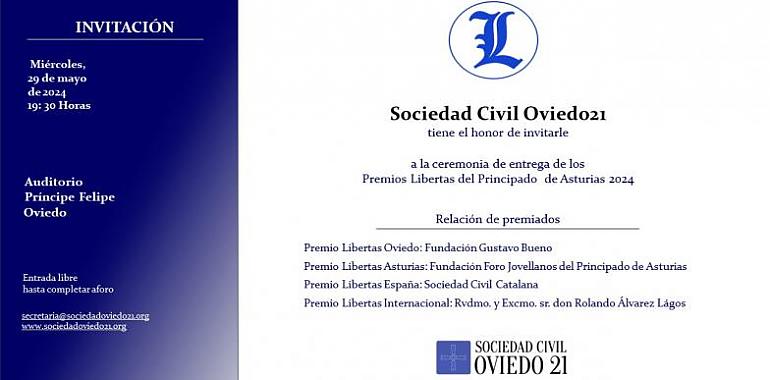 Oviedo21 celebrará la entrega de los Premios Libertas del Principado de Asturias 2024