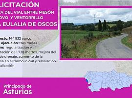 Fomento licita la mejora del vial entre Mesón Novo y Ventorrillo en Santa Eulalia de Oscos por 145.000 euros
