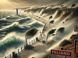 AEMET emite aviso naranja por fuertes vientos y fenómenos costeros en Asturias: Se esperan rachas de hasta 120 km/h