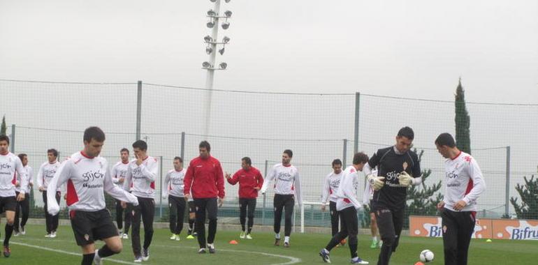 El Sporting se ejercitó esta mañana en Valdebebas