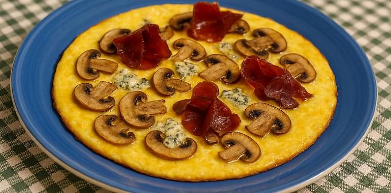 Recetas de una abuela asturiana: Tortilla abierta de cecina y cabrales (más sabrosa que el beso de una madre cuando estás malo)