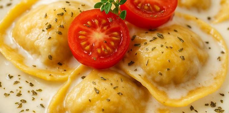 Recetas de una abuela asturiana: Pasta rellena con crema suave de Cabrales (vos va facer llorar de gusto)