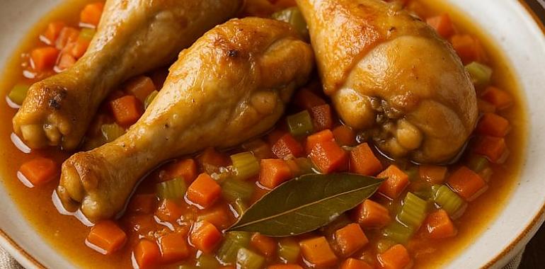 Recetas de una abuela asturiana: Muslos de pollo guisaos a la sidra (ye como un abrazo calentín desos de cuando llovía a cántaros)