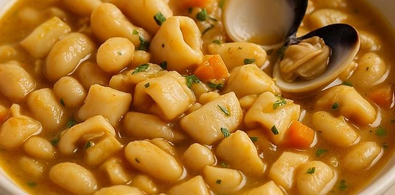 Recetas de una abuela asturiana: Fabes con calamares y almejes (ye como un besín de mar metíu nun cuencu)