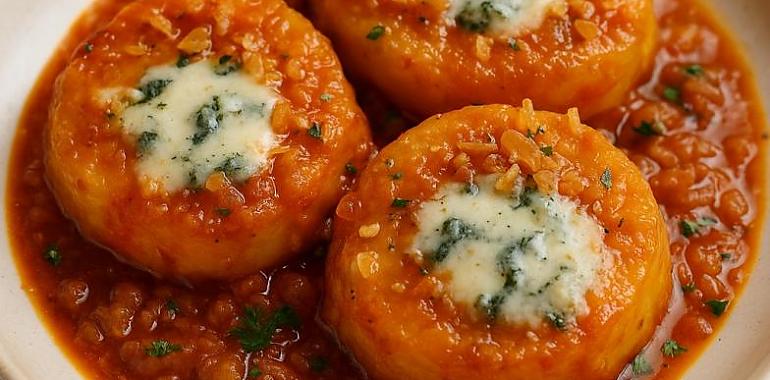 Recetas de una abuela asturiana: Patatas a la importancia con sobrasada y Cabrales (con ese olorcín que se mete pol pasillo y vos fai venir corriendo con fame)