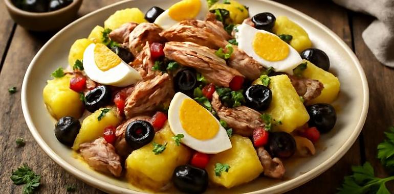 Recetas de una abuela asturiana: Ensalada de patata y ventresca (que presta más que un culín de sidra en el Prau San Xuan)