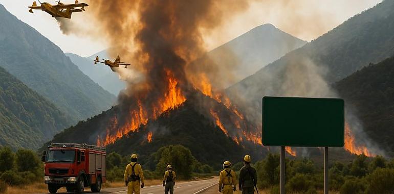 Asturias reduce la batalla a tres frentes mientras vuelve el calor: Degaña, Genestoso y Somiedo
