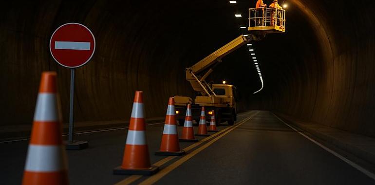 Cierres nocturnos en los túneles de la A-63 para una renovación integral: 600.000 euros para modernizar Priañes, Peñaflor y El Fresno