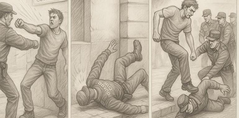Brutal agresión en Cangas de Onís: nueve meses de cárcel por patear la cabeza de un guardia civil