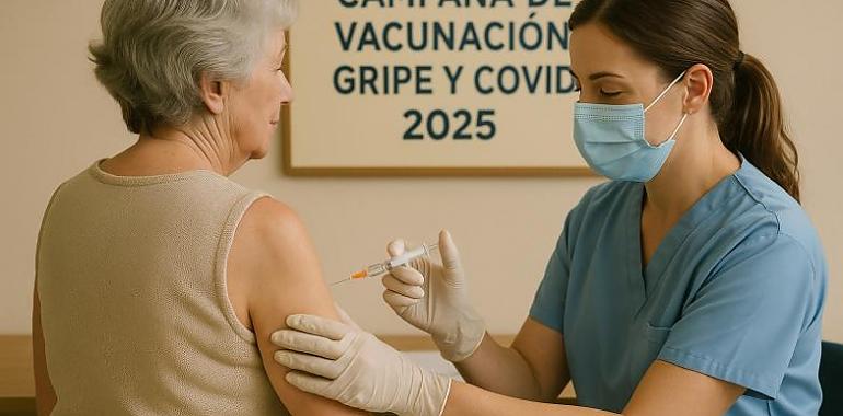 Asturias inicia la vacunación conjunta contra la gripe y la covid para proteger a los más vulnerables