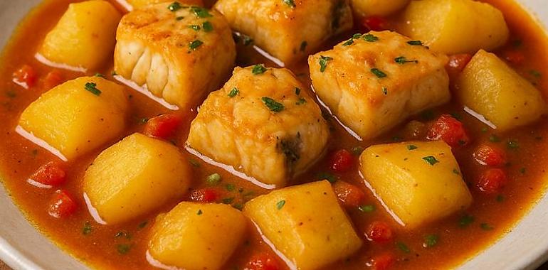 Recetas de una abuela asturiana: Marmitako de merluza a lo donostiarra ("el que nun arriesga, nun almuerza")
