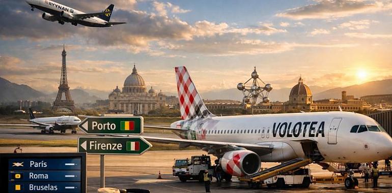 Asturias aprieta el acelerador en el aire: Oporto y Florencia entran en el mapa… y Volotea tapa el agujero que deja Ryanair