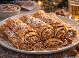 Recetas de una abuela asturiana: Frixuelos rellenos de crema de avellana y sidra dulce (Postre navideñu de la güela Balbina)