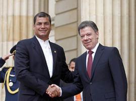 Los presidentes de Ecuador y Colombia tratan hoy de seguridad, comercio e integración