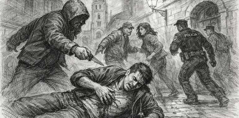 Sangre en el corazón del Antiguo: un joven se desploma apuñalado a metros de la Catedral de Oviedo