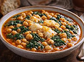 Recetas de una abuela asturiana: Potaje de garbanzos con espinaces y bacaláu (pa que nun falte calor onde sobra l’agua)