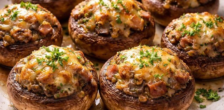 Recetas de una abuela asturiana: Champiñones rellenos (Pa picar y quedar como una reina, cielín)