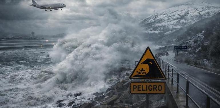 La borrasca ‘Pedro’ golpea Asturias sin tregua: viento huracanado, mar de fondo y nieve ya desde los 700 metros