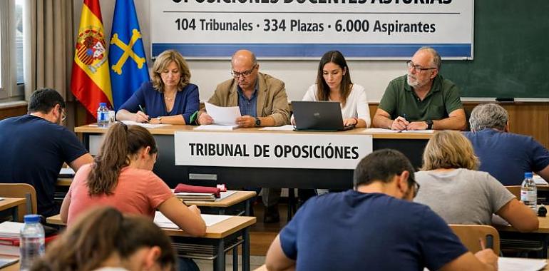 Asturias pone en marcha la gran maquinaria de las oposiciones: 104 tribunales, 334 plazas y casi 6.000 aspirantes listos para competir