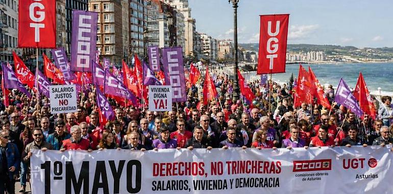La vivienda irrumpe en el Primero de Mayo: los sindicatos asturianos convierten la calle en altavoz contra la desigualdad
