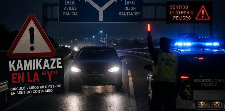 Quince minutos de terror en la “Y”: detenido un conductor tras circular en sentido contrario entre Carreño y el eje Gijón-Oviedo