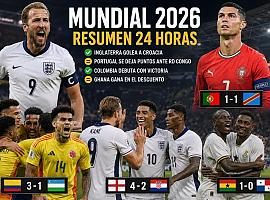 El Mundial completa su primera vuelta de debuts con Inglaterra lanzada, Portugal frenada y Colombia al mando