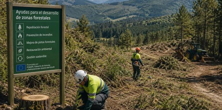 Asturias destina 5,5 millones a limpiar montes, prevenir incendios y recuperar bosques dañados