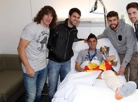 Villa celebra el Mundial de Clubes con sus compañeros