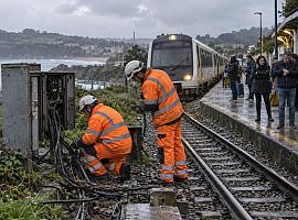 Un robo de cable golpea el ferrocarril asturiano y provoca retrasos entre Gijón y Cudillero