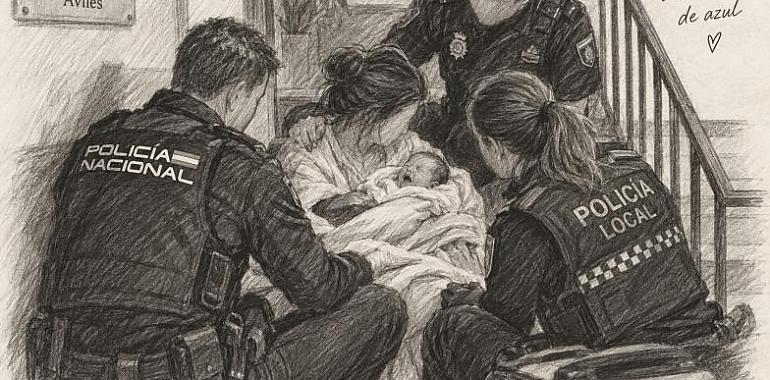 Un nacimiento entre sirenas y nervios en Avilés: policías ayudan a venir al mundo a un bebé en el rellano de una escalera