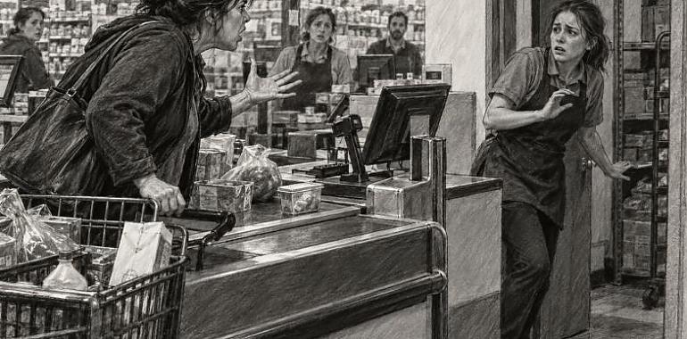 Seis meses sin pisar el supermercado: la condena a una clienta de Gijón que hizo huir a una cajera al almacén