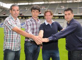 El cuerpo técnico del Real Oviedo brinda porque 2012 sea el año del ascenso