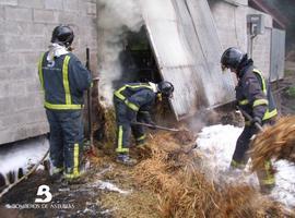 Un incendio destruye una nave ganadera en Posada de Llanes