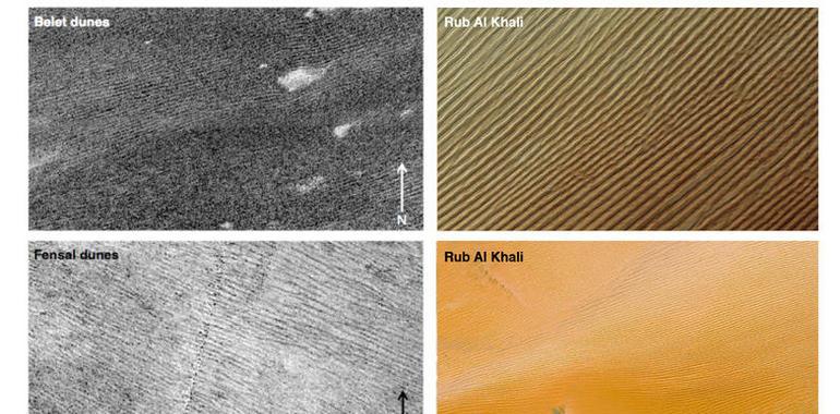 La misión Cassini muestra las dos caras de las dunas de Titán