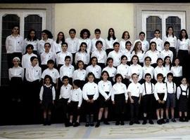 El Coro Infantil de la Fundación Príncipe, el jueves, en el Colegio La Salle, en Ujo