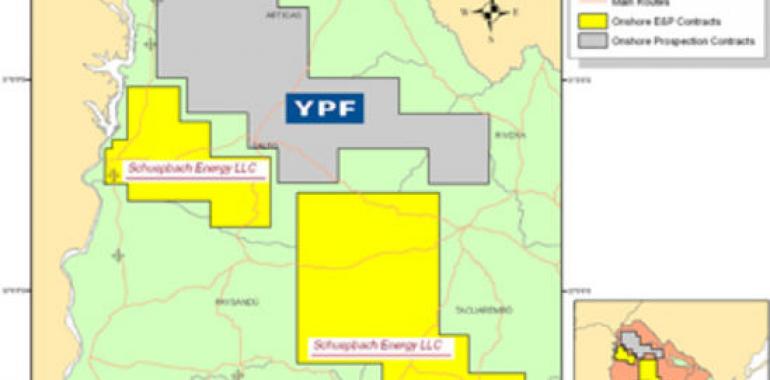 Repsol YPF realizará prospección de hidrocarburos en Artigas, Salto, Tacuarembó y Rivera 