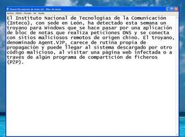 Detectan un troyano que simula ser un bloc de notas para conectarse con sitios maliciosos