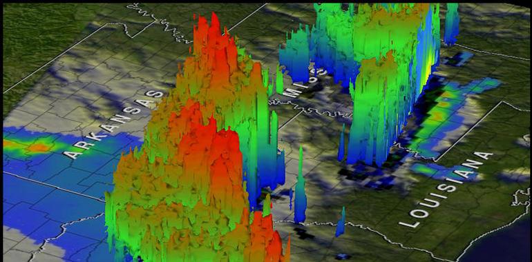 Los tornados y las tormentas de Texas en 3-D