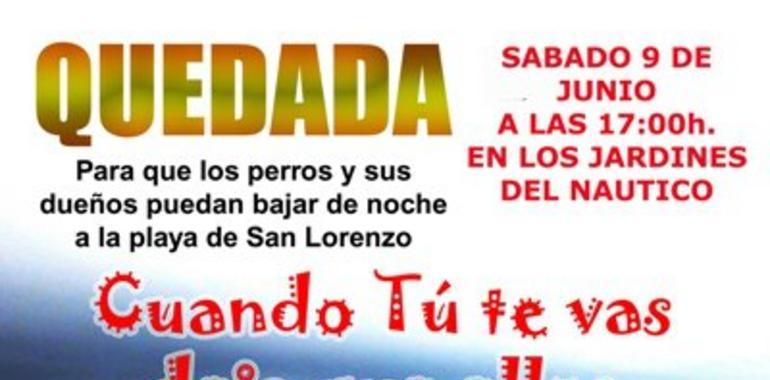 Concentración en el Náutico para que los perros puedan bajar de noche a San Lorenzo
