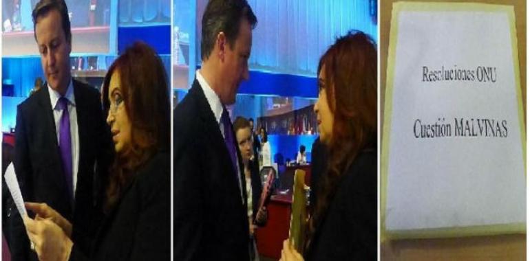 Cámeron agradece a Cristina su apoyo al banco de préstamo europeo, pero rehuye Las Malvinas