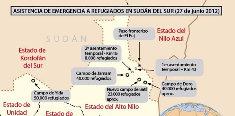 Más de 10.000 refugiados en Sudán del Sur esperan realojo antes de que se agote el suministro de agua