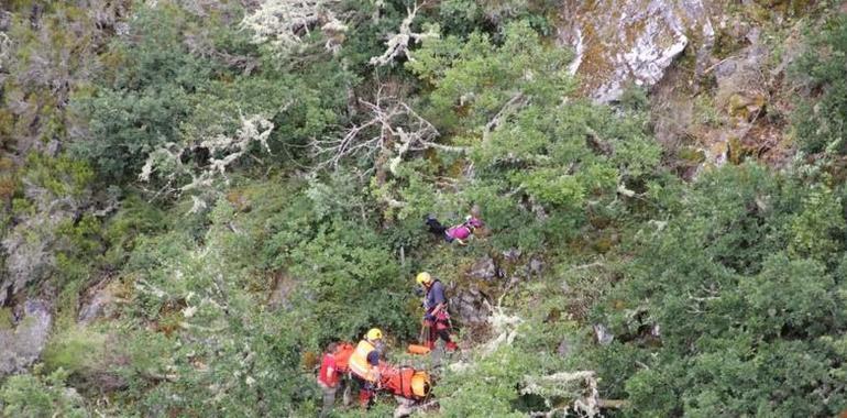 Rescatada una excursionista gravemente herida en Muniellos