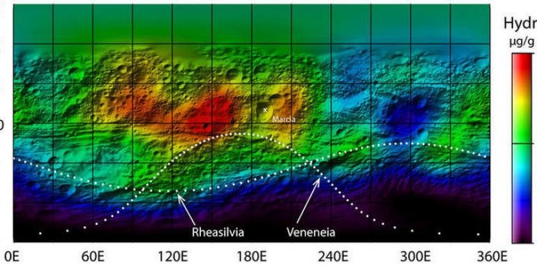 El asteroide Vesta refleja los viajes del agua por el sistema solar