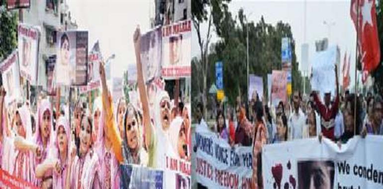 Protestas en la India contra el ataque Talibán a la niña Malala