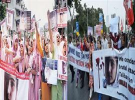 Protestas en la India contra el ataque Talibán a la niña Malala