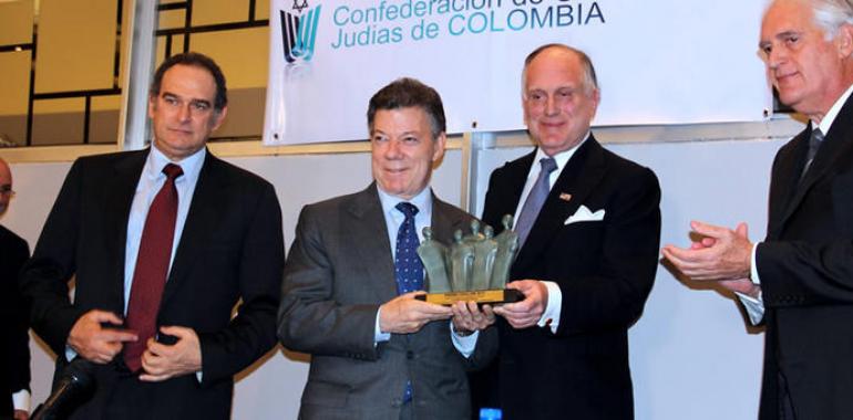 Premio Shalom del Congreso Judío Latinoamericano al presidente de Colombia