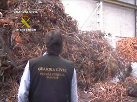 Desarticulado un grupo organizado e intervenidas 137 toneladas de cable de cobre