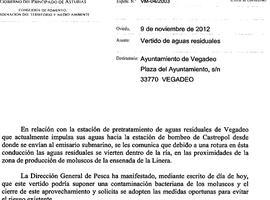 El Principado requiere al Ayuntamiento de Vegadeo para que deje de bombear aguas residuales a la Ría