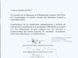 IU pide un informe detallado ante la \decadente\ atención de URBASER en el deteriorado \Asturcón\